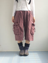 washing ribbon pocket cargo pants