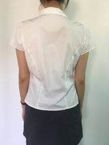 Unbalanced draping blouse (2color)
