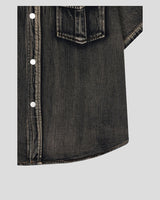 (UNISEX) Slub Denim Over Shirts