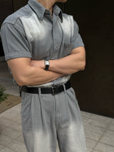 Ever snap muscle-fit denim shirt