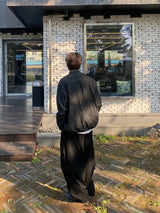 ブラックデニムストリングシャツ