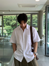 Cool Basic Semi-Over Short Sleeve Shirt