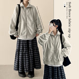 Mepo Soft Fleece Overfit High Neck Zip-up