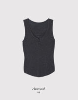 #ボタンポイントリブスリーブレス (3color)
