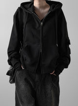 (unisex) ケトリックポケットツーウェイフードジップアップ