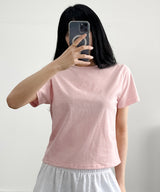 (W) エッセンシャルロゴセミクロップピグメント半袖Tシャツ_3 Color