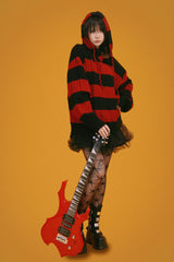 funky striped knit hood (2color)