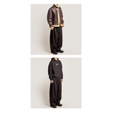 ワイドフィット2タックプリーツスウェットパンツ (BLACK)