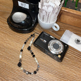 ROSE Blend Crystal Beaded Strap Black / Phone Bag Charm Gift 