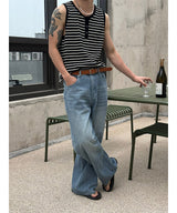 [S/S] Stripe henry neck sleeveless(3color)