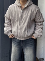 Hairy hooded bomber jacket