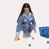 スプリング アンド サマー コントラスト カラー パジャマ スーツ 100% cotton sleepwear