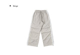 BT Nylon Track Pintuck Wide Pants