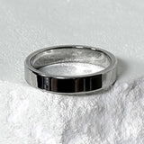 SS-4mm None logo simple ring_silver