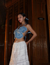 Butterfly Denim Backless Tube Top