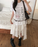 Humming Lace Unbalance Skirt