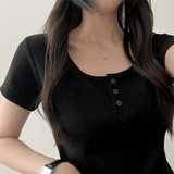 Deemo span button short sleeve tee
