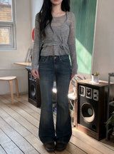 See-through Bustier Layered Strap Wool Knit (5color)