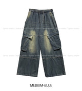 Hard Vintage Washed Cargo Denim Pants