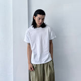 ピュア ホワイト ドロップショルダー Tシャツ