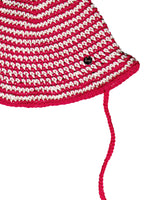Stripe String Bucket Hat - Red