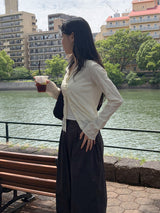 Shining Wrinkle Collar Blouse