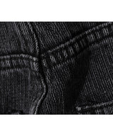 LB Chain Denim Wide Bermuda Shorts (Black)
