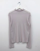 Le Sheer Mock Neck T-shirt (4color)