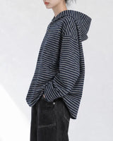 (UNISEX) マルチ ストライプ フード ロングスリーブ