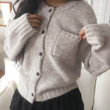 Engen Back Slit Ribbon Strap Pocket Knit Cardigan