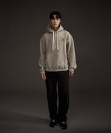 MOHAIR WOOL CASHMERE BLENDED HOODIE GREY
