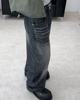 Carton linen-like washed denim pants