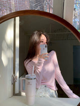 [BELLIDE MADE] 8 colors テンセルレイヤードUネックTシャツ