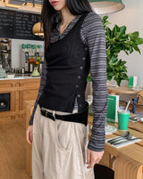 Says サイドボタンオープンノースリーブ