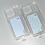 [MADE] RIBBON COTTAGE PHONE CASE BLUE (clear pocket)