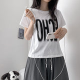 エコ イングリッシュ レタリング ショートスリーブ Tシャツ (3 Colors)