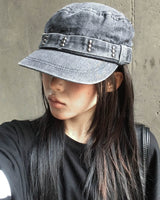 Stud denim cap