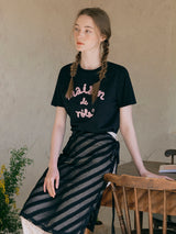 MAISON DE ROLA EMBROIDERY T-SHIRT BLACK