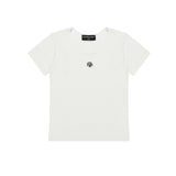 ステッチUネックコットンスパンハーフTシャツ [WHITE]