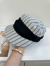 Sky Stripe Linen Octagonal Cap