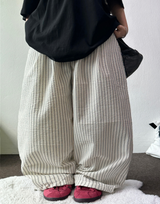 ストライプ ベビー ペール バルーンパンツ 🩵🤍🍰🖤3COLOR