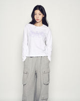 25FW WOMAN プリンセスフォント長袖Tシャツ ホワイト
