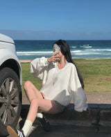 [MADE/6color] Pony, V-neck loose fit trainer