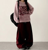 Rutte Corduroy Side Pin Tuck Slit Banding Wide Pants