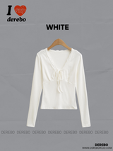Pure Designer Lace V-neck Long Sleeve T-shirt