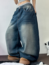 GRADATION BALLOON LONG DENIM PANTS 🩵🤍
