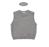 シンプルラインニットベスト (Light Gray)