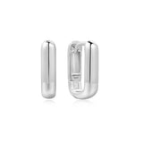 Silver Dome Oval 925 Silver Ring Earring E061-11H
