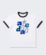 Essential Standard Short-Sleeve Ringer T-Shirt Alpha Appliqué White