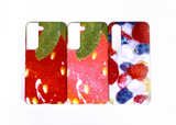 (glossy hard) Sparkling Strawberry phone case - Coral